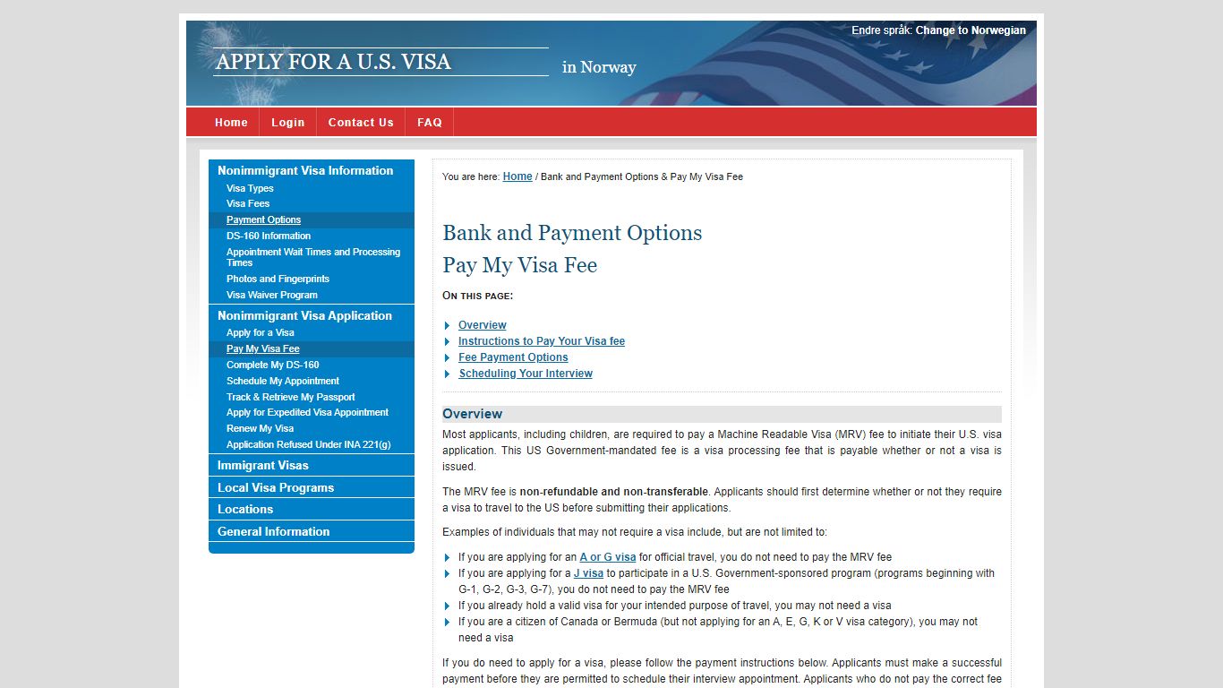 Apply for a U.S. Visa | Bank and Payment Options / Pay My Visa Fee ...